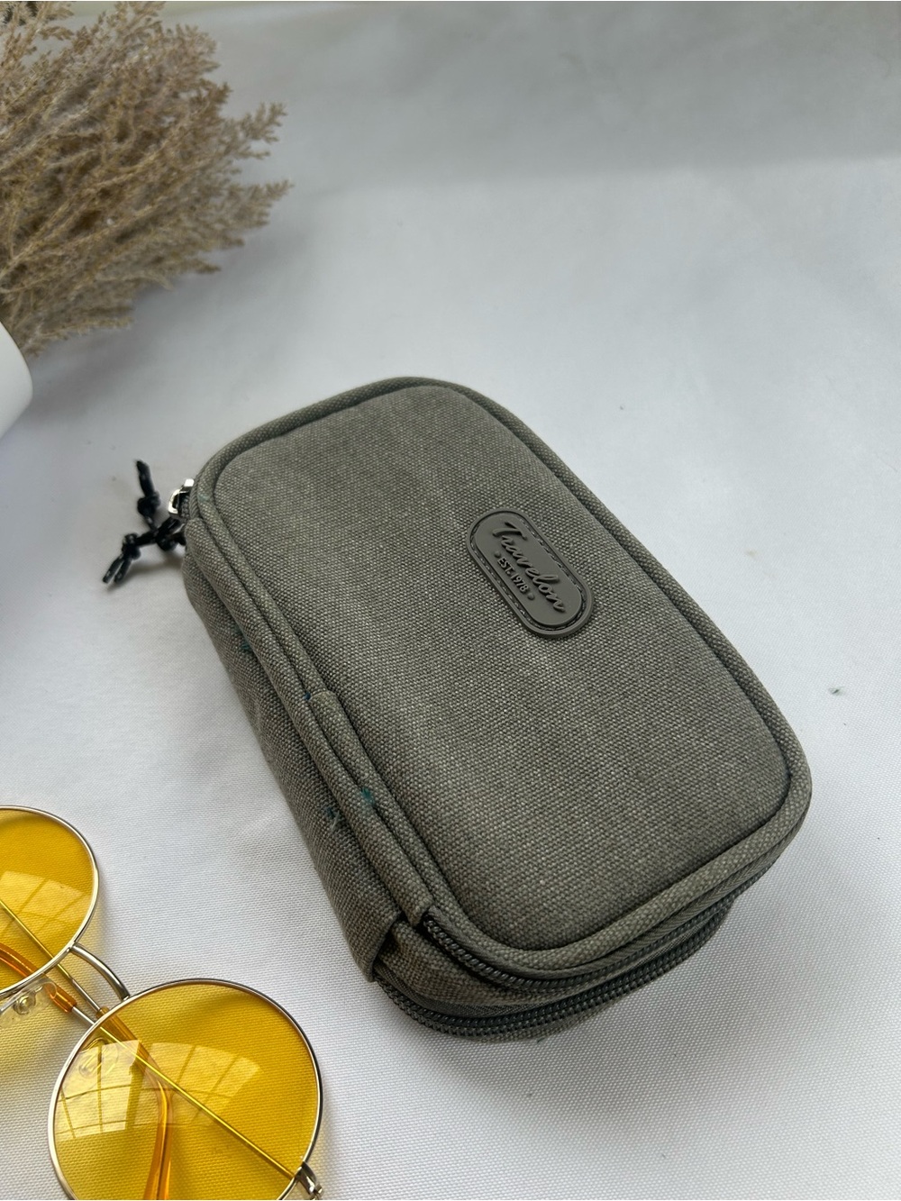 Olive Green Canvas Travelon Organizer Pouch
